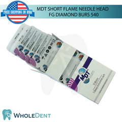 Dental MDT Short Flame Needle Head 540 FG Diamond Burs Ø1.0mmX4.0mm L21.0mm