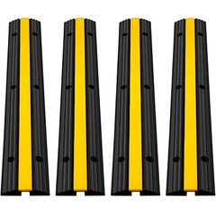 VEVOR 4 Pcs Speed Bumps 1 Channel Wire Hose 22000lbs Cable Protector Ramp