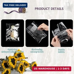 200 Pack Acid-Free Crystal Clear Sleeves Storage Bags for 8.5×11 Art Prints, Pic