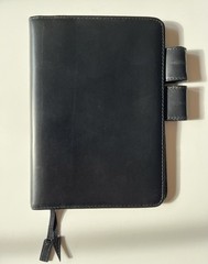 RARE Hobonichi 2008 A6 Black Leather Cover EUC! W/ New Hobo A6 Grid Notebook