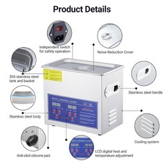 3.2L Digital Ultrasonic Cleaner with Heater，40kHz & 120W Cleaning System Timer