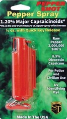 HOT!! Molded Case 1/2 oz KEYCHAIN POLICE Pepper Spray Defense Security CLIP Dye
