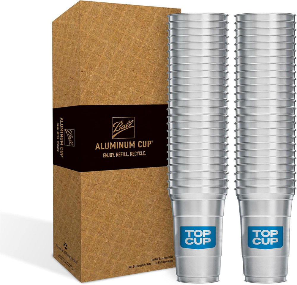 Reusable Aluminum Party Cups 9 Oz 50 Count Recyclable Cold Drink Cups USA