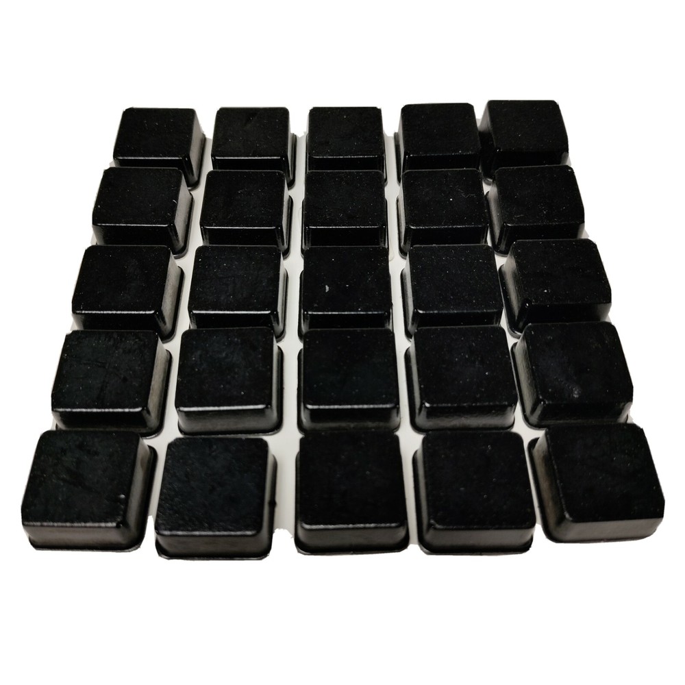 25 Peel and Stick Square Rubber Feet Bumpers 3/4in Wide x 3/8in Tall Adhesive