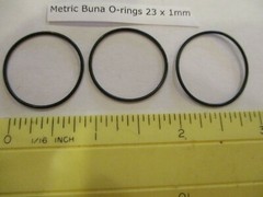 23mm ID x 25mm OD x 1mm thick O-ring. Buna-70. Quan 3.