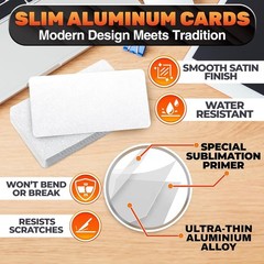 100 Pcs Aluminum Business Card Blanks Sublimation Printable 3.4×2.1 in