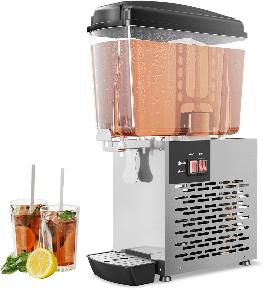 18L Commercial Cold Juice Dispenser, Single Tank Ice Drink Machine for Business