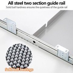 22″x27″ Steel Keyboard Tray Under Desk Drawer Sliding Pull Out w/360° Mouse Tray
