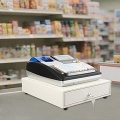 48 Keys Square POS Terminal Cash Register Complete W/ Printer, And Cash Drawer