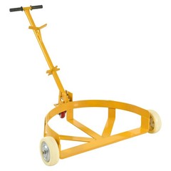 55 Gallon Drum Dolly, 1200lbs capacity, with 2 fixed PU Wheels and 1 swivel whee