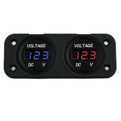 DC 12/24V Car Dual Battery RED LED Digital Volt Meter Boat Voltage Marine Gauge