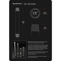 1/4 In. X 36 In. Black Steel Pipe
