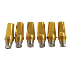 6pcs Titanium straight abutment ti cemented abutment fits to Osstem Hiossen TS