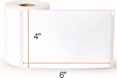 CEPRICO 4”x 6” Direct Thermal Shipping Labels – 1 Roll (220 6”, White