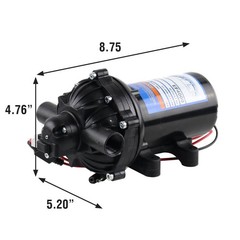 Everflo EF4000 12V Diaphragm Sprayer Pump – 4.0GPM, 60 PSI Max, 1/2″ FNPT Ports