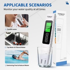 4 in 1 Digital Water Quality Tester – TDS/EC/Temperature（°C/°F）TDS white