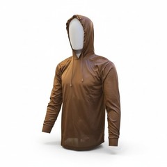 Neon Yellow Long Sleeve Safety Shirt With Hoodie, Polyester Birdeye mesh fabric