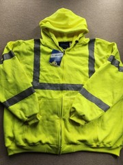 Spiewak VizGuard Hi-Vis Yellow/Gray Full Zip Hooded Fleece Jacket 6XL NWT