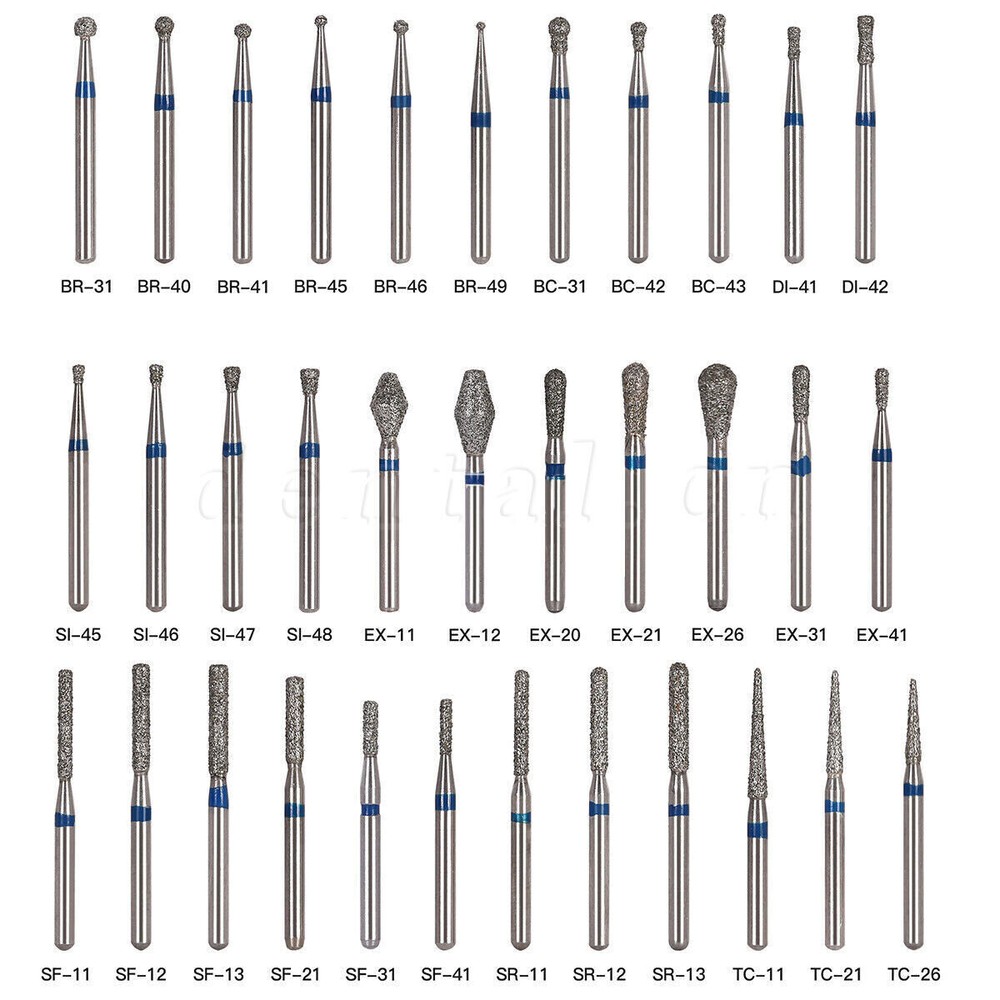 5PCS/100Pcs Dental Diamond Burs for High Speed Handpiece FG1.60mm Polishing Burs