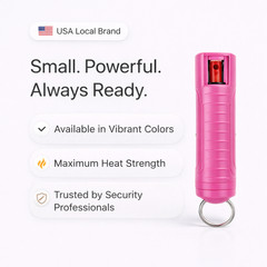 BURN PEPPER SPRAY Maximum Strength Self Defense Security Keychain Pink 2 Pack