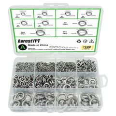 1100 Pcs Spring Lock Washers Assortment Kit Stainless Steel Washer
