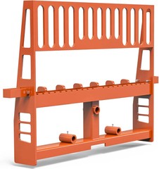 45″ Skid Steer Pallet Fork Frame, 4000 lb Capacity 3 Hay Spear Sleeves