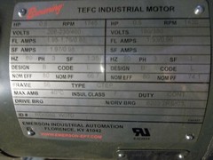 BROWNING RD002 MOTOR 0.5 HP 1745/1430 RPM 208-230/480V CTEP FRAME 56 (FF1)