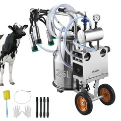 VEVOR Electric Cow Milking Machine Milker Machine 6.6 Gal / 25 L Bucket for Cows