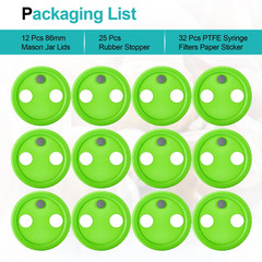 12Pcs 86mm Mushroom Jar Liquid Culture Lid Grain Spawn Cultivation Mason Jar Lid