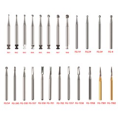 10pcs/pk Dental Carbide Burs for High Speed Handpiece Pear Bur 19mm FG Shank