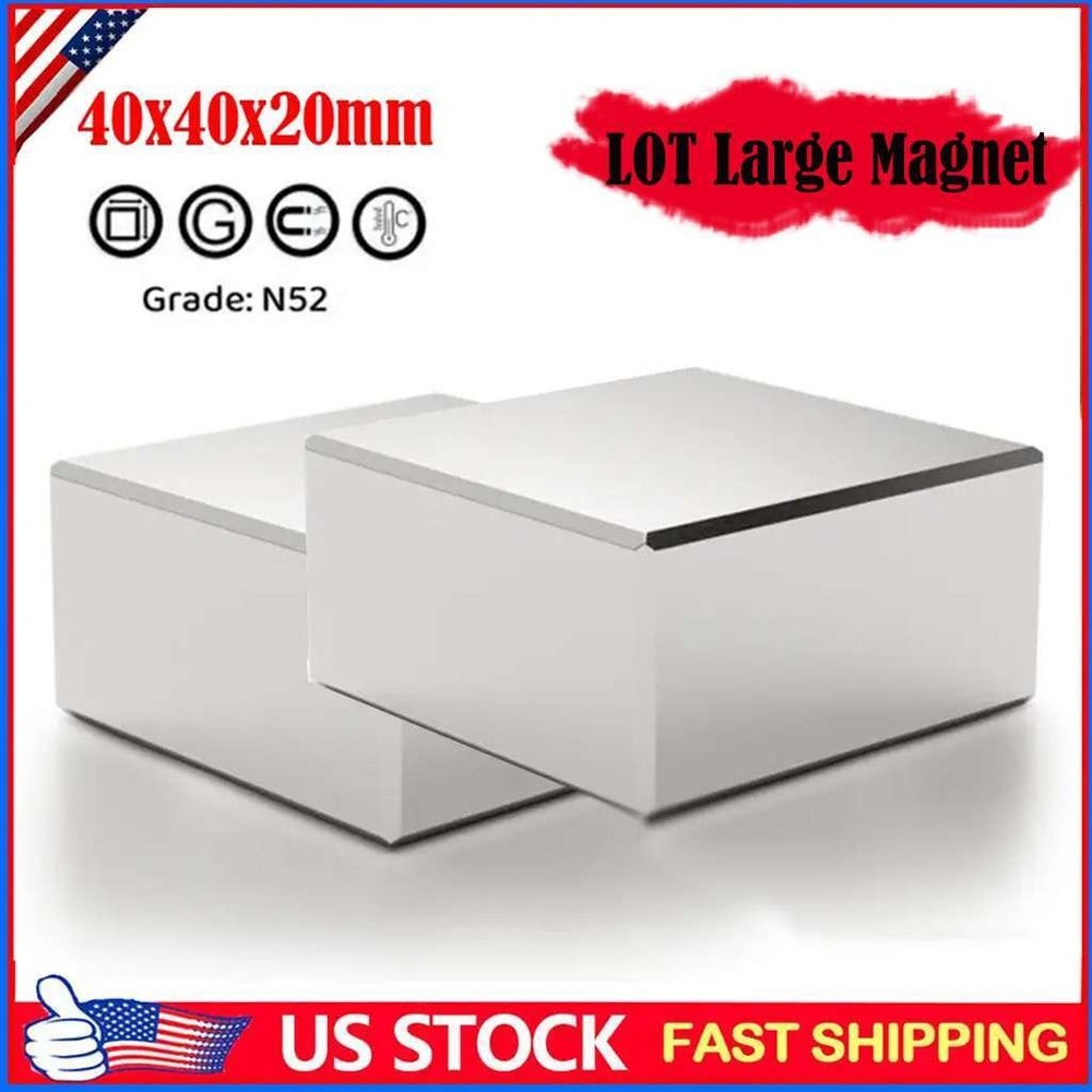 LOT 40MM Large Block Neodymium Magnets Super Strong Magnet Rare Earth 40x40x20mm