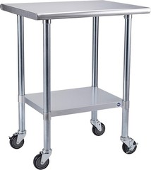 ROCKPOINT Stainless Steel Table for Prep & Work with Caster 30×24 Inches, NSF Me
