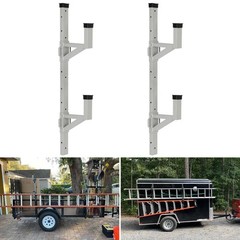 OUTPRIZE Aluminum Side Mount Trailer Ladder Rack, 2 Ladder, Silver