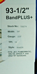 2 Pack-JET 93-1/2″ x 3/8″ x .025″ x 14 TPI Raker Bandsaw Blade