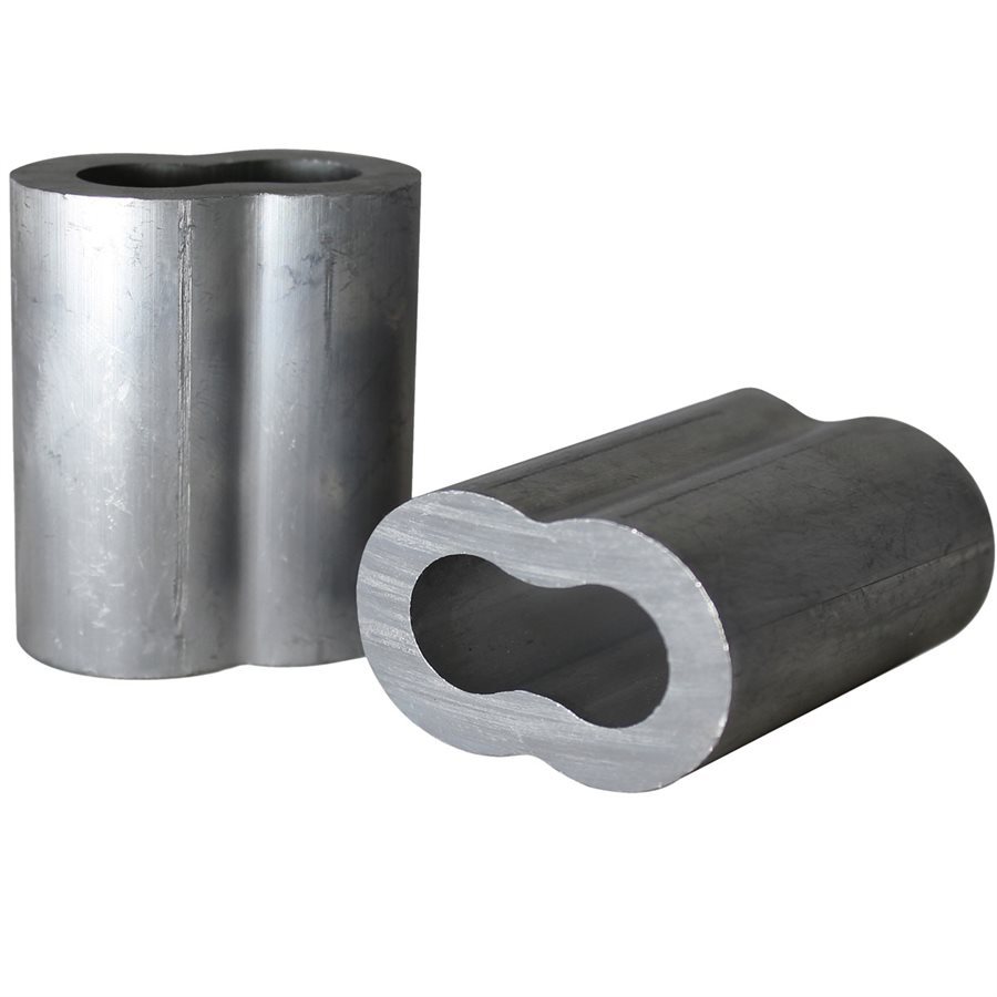 100 Aluminum Sleeves for Wire Rope Cable, 5/16″.