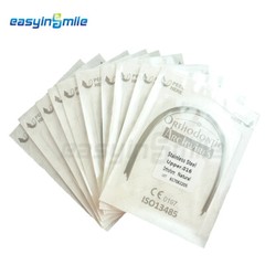 Dental Ortho Super Elastic Niti/Stainless Steel Arch Wire Round Nature Form 10Pk