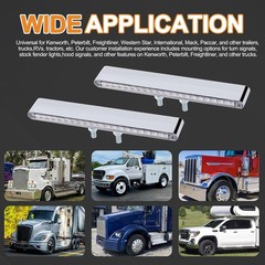 2Pcs 12″ Clear Lens Red/Amber LED Combo Dual Face Truck Semi Trailer Light Bars