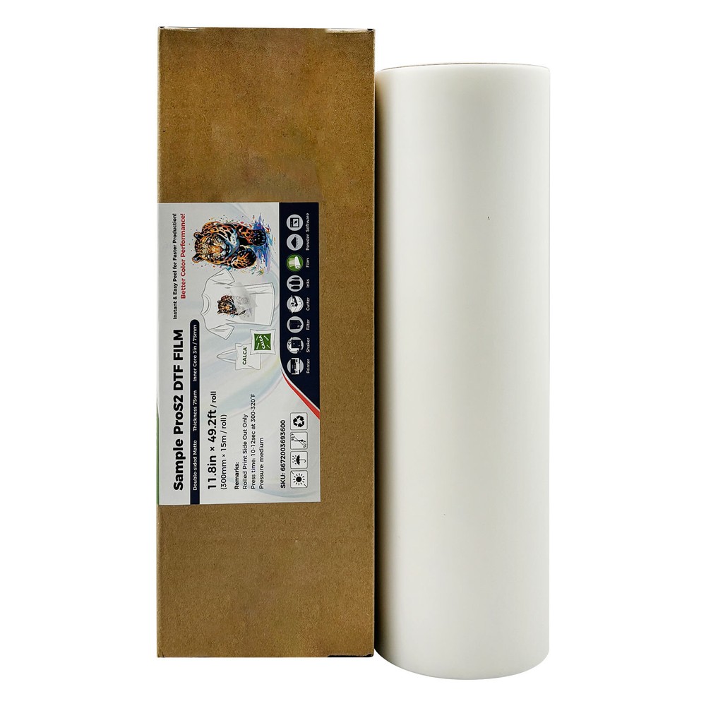 11.8in x 49.2ft Instant Hot Peel DTF Transfer Film Double sided DTF Film