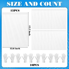 15 Pack Clear Zip Lock Bags 13.4 x 9.5 Inch