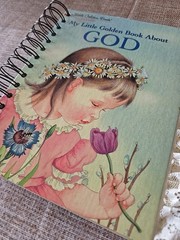 LGB About God Hardcover Junk Journal Wire Bound Scrapbook Vintage Upcycled Book