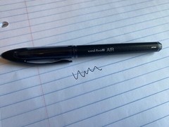 Lot of 12, Uniball Air Roller Ball Black Ink Pen 0.7 Medium UBA-188-L, USA SHIP