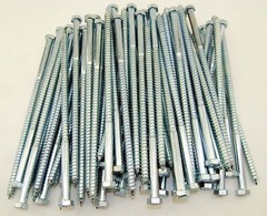 (25) Hex Head 3/8 x 10″ Lag Bolts Zinc Plate Wood Screws
