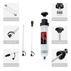 Thorstone 200cc Fluid Extractor Pump with 2 PVC Tubes for Liquid Transfer