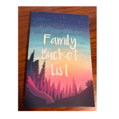 Illustrated Family Bucket List Journal Cardboard Cover Guided Diary