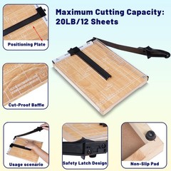 Paper Trimmer Cutter for Office and Crafts, Heavy-Duty, Portable Paper…