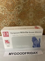 Basic 100 Blue Synguard Nitrile Exam Gloves X-Large Latex-Free ASTM Medical Grad