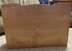 Wood Desk Top Organizer Wood Folder Paper Holder Two drawers. 15.5” W x 10.75 D