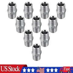 10 Pack Hydraulic Hose Adapter Fittings: 1/2″ NPTF Male x 1/2″ NPTF Male w/Cover