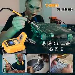 Cordless Soldering Iron Station Digital LCD Display for Dewalt 20V Max Battery