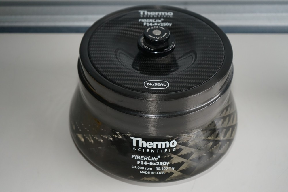 ^ Thermo Scientific F14-6x250y FiberLite Fixed Angle Rotor #X7223